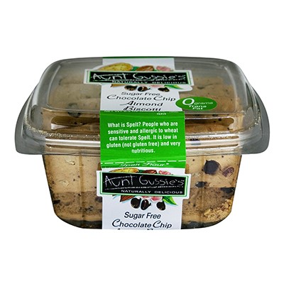 AUNTGU - BISCOTTI, SUGAR FREE SPELT CHOCOLATE CHIP ALMOND