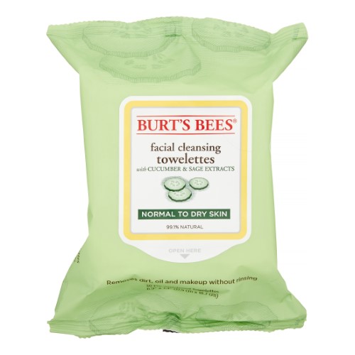 BURT'S BEES - FACIAL CLEANSING TOWELETTES, CUCUMBER AND SAGE