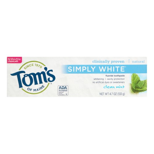 TOM'S - TOOTHPASTE, SIMPLY WHITE , CLEAN MINT