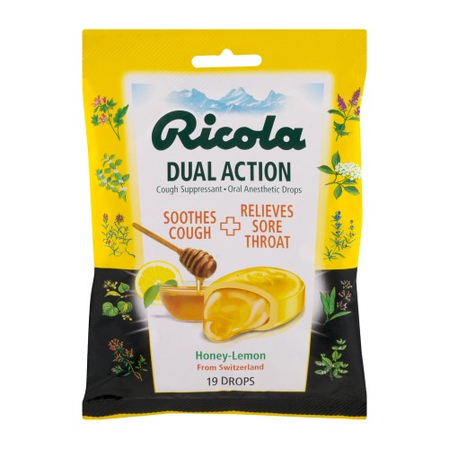 RICOLA - COUGH DROP, HONEY LEMON, DUAL