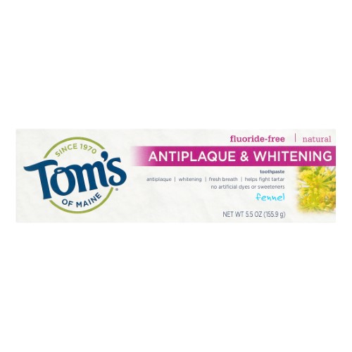 TOM'S - TOOTHPASTE, ANTIPLAQUE AND WHITENING, FENNEL, 5.5 OZ