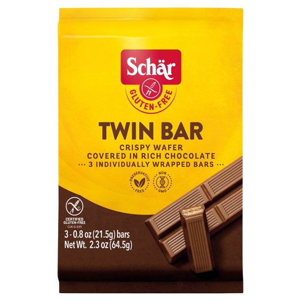 SCHAR - TWIN BARS, CRISPY CHOCOLATE WAFER, GF