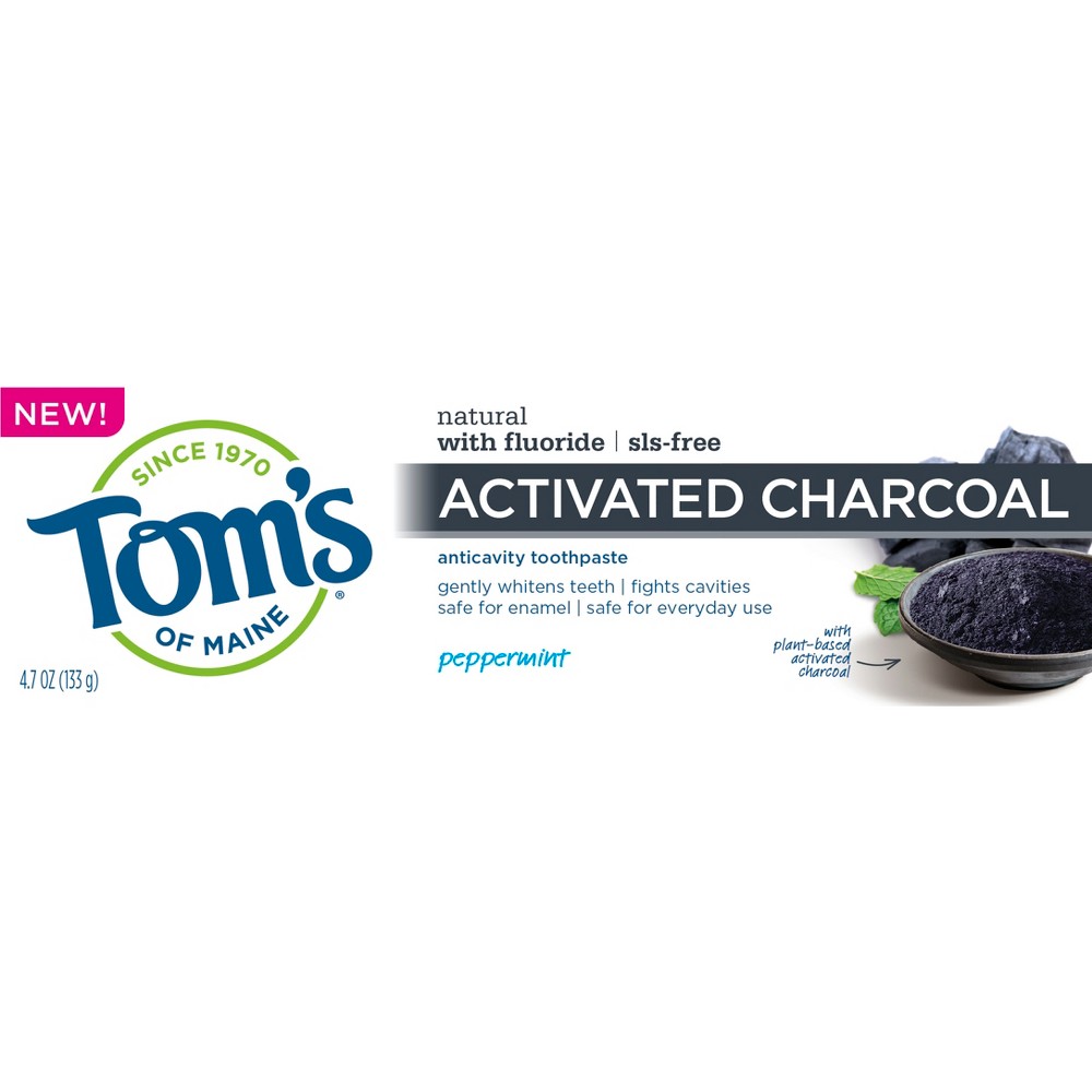 TOM'S - TOOTHPASTE, ACTIVATED CHARCOAL, PEPPERMINT