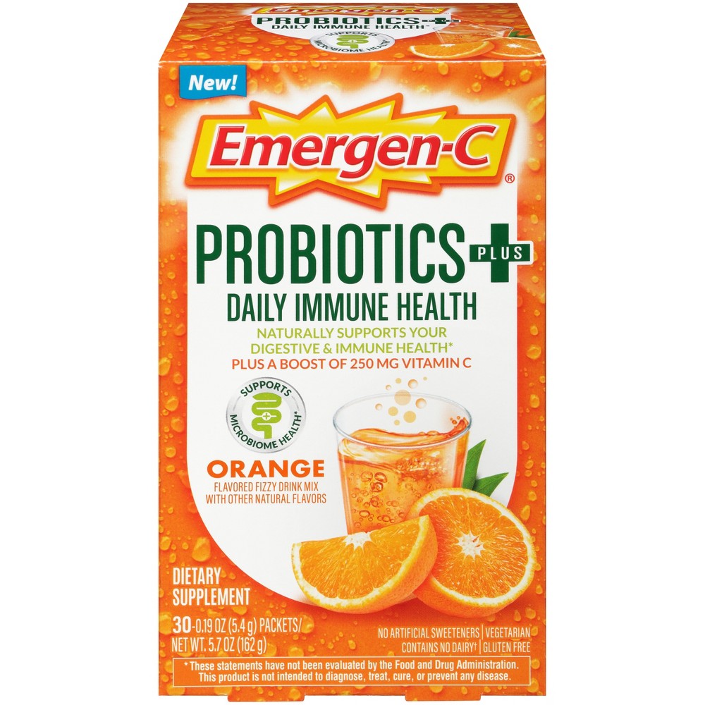 EMERGEN-C, PROBIOTICS, IMMUNE, ORANGE