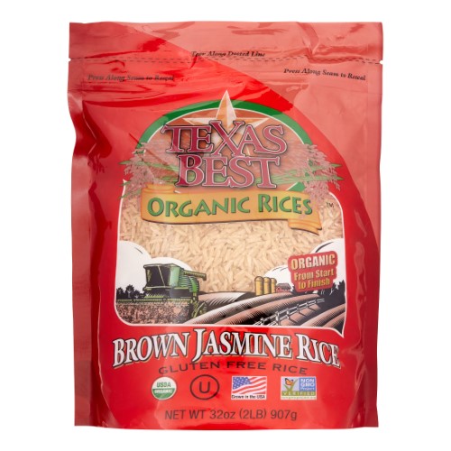 TEXAS BEST - ORGANIC BROWN JASMINE RICE, 32 OZ