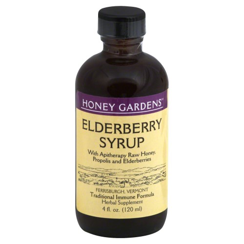 HONEY GARDENS - ELDERBERRY SYRUP W/ APITHERAPY RAW HONEY, PROPOLIS & ELDERBERRIES IMMUNE FORMULA 24